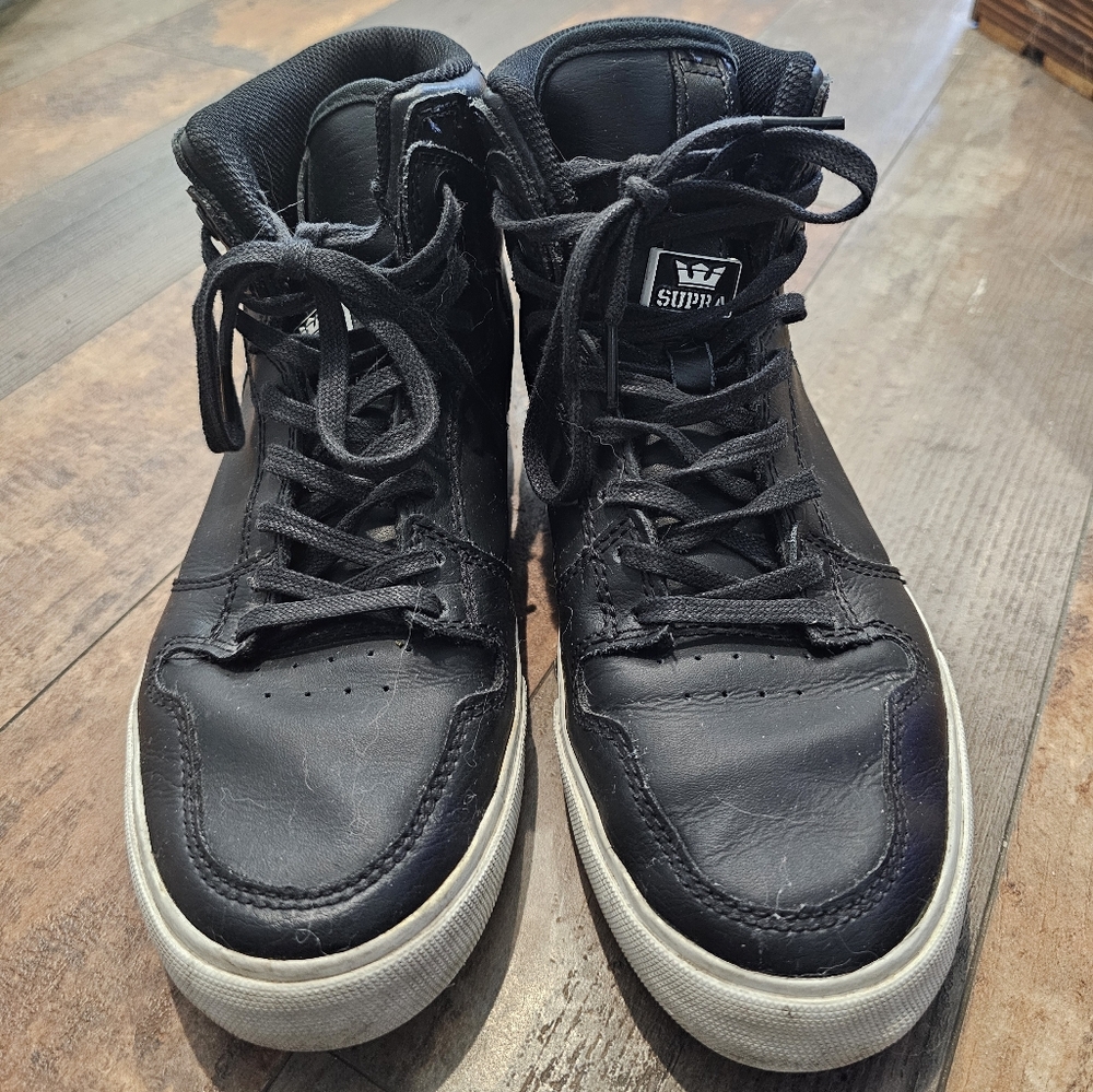 Supra Vaider Leather Black White High Top